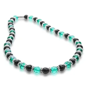Multicolored Gorgeous Glass Necklace with Cubic Zirconia Crystals
