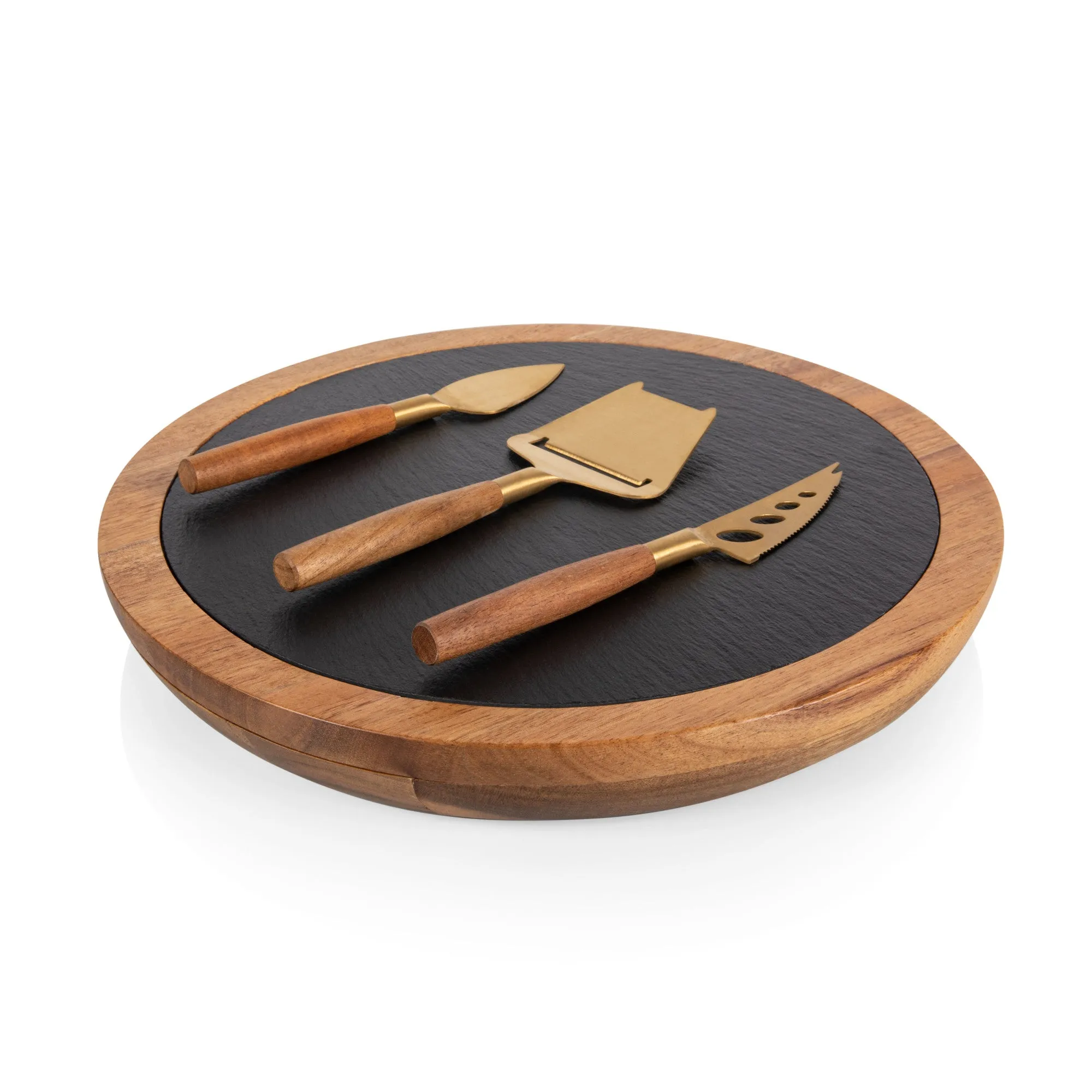 New York Mets - Insignia Acacia and Slate Serving Board with Cheese Tools