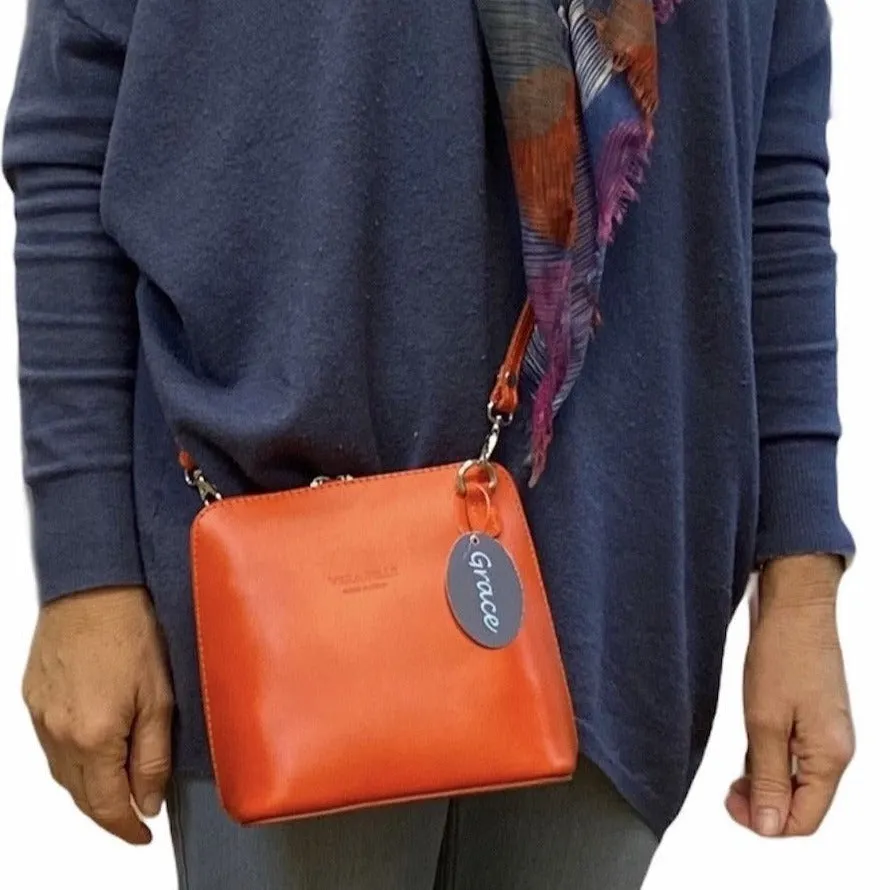 OLIVIA  Small Italian leather cross body bag