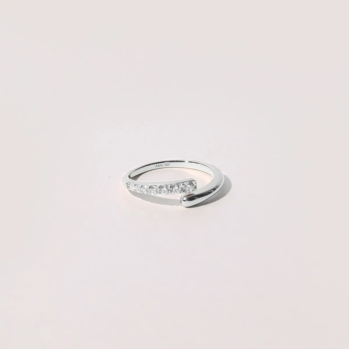Orbit Crystal Open Ring in Silver