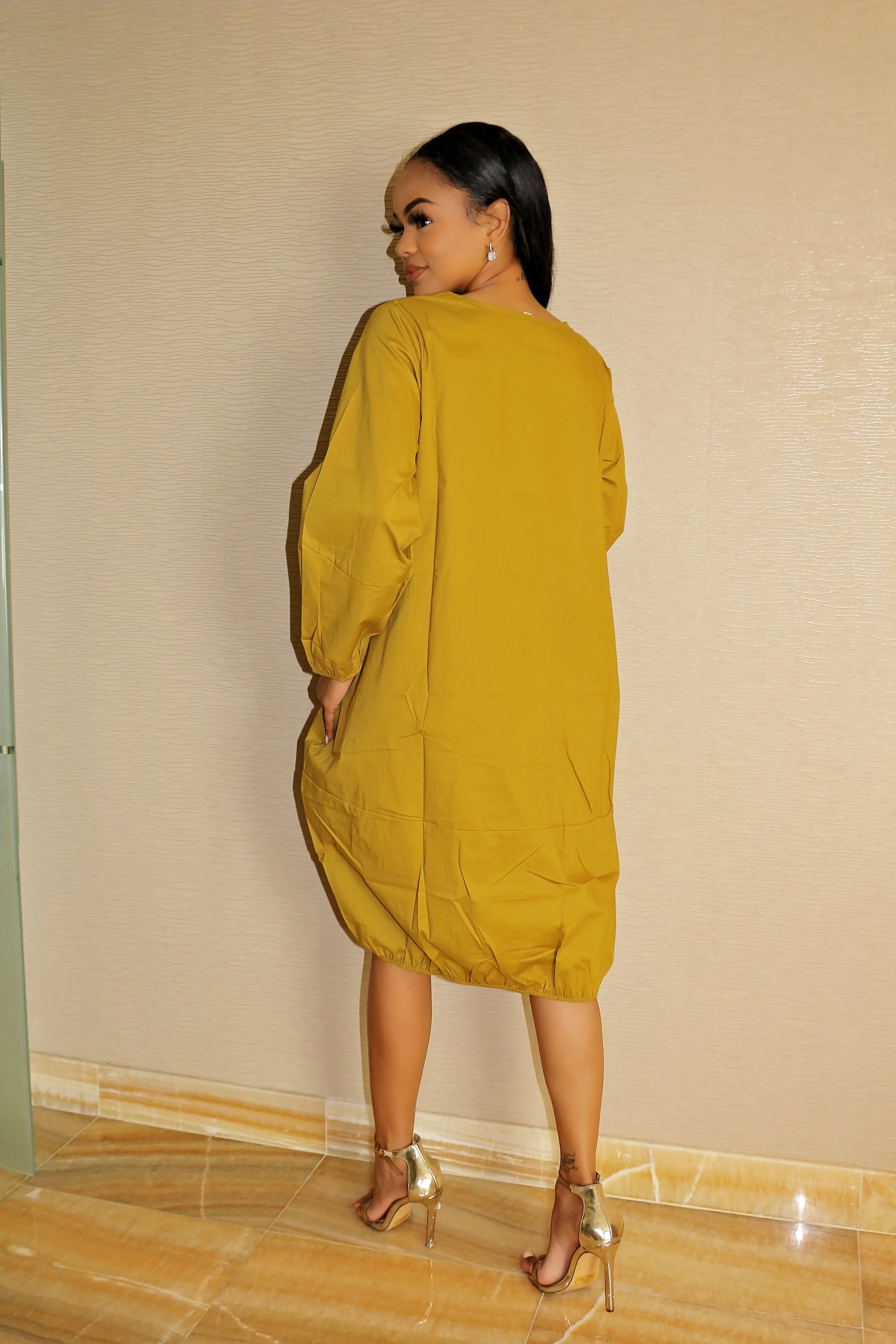 Oversized Dress with Gorgeous Mustard