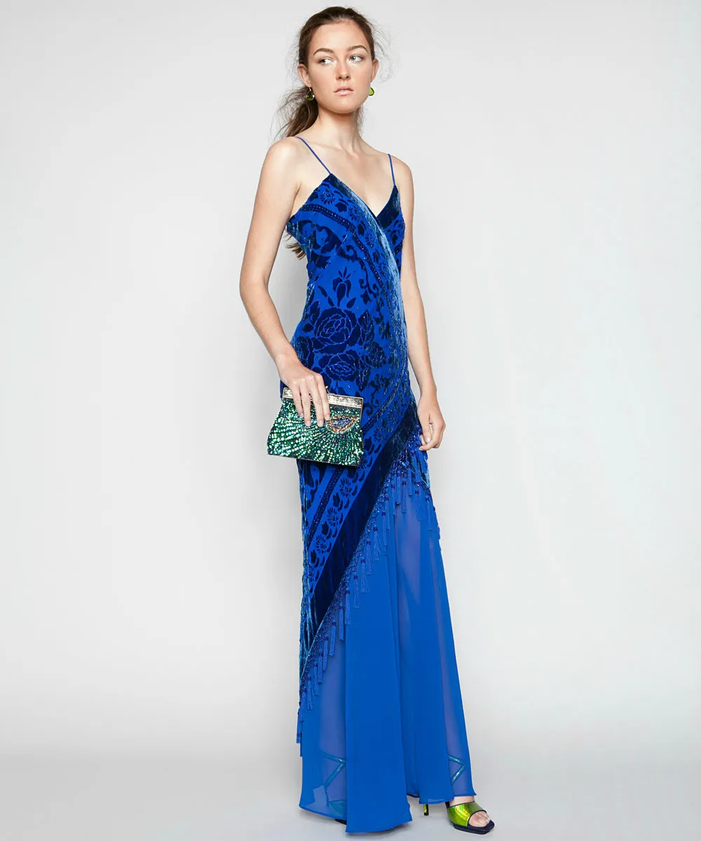 PEACOCK STARDUST BAG IN IRIDESCENT BLUE