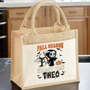 Personalised Halloween Tote - Kids Gift - Cute Grim Reaper Design