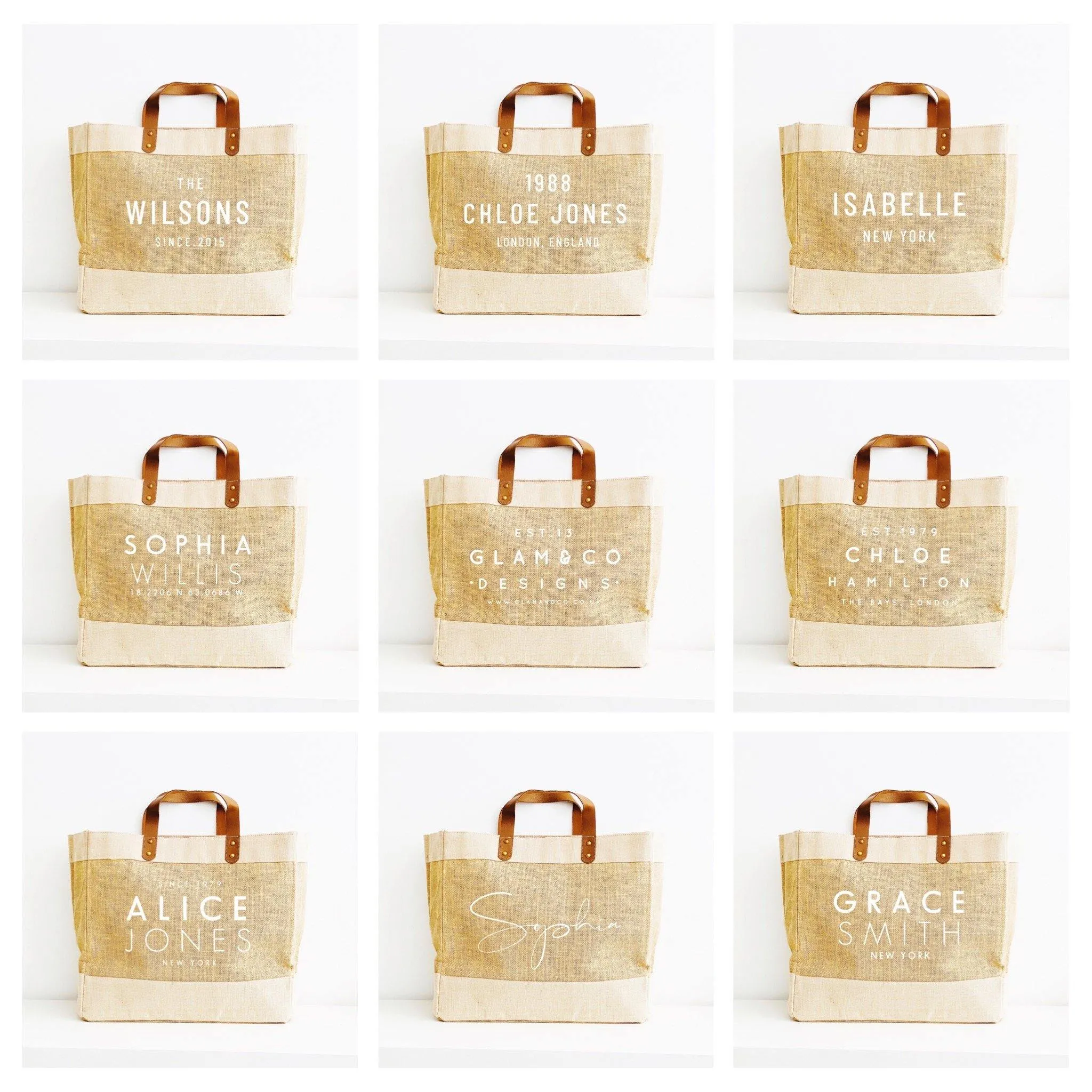 Personalised Jute Tote Bag | Mrs Bag