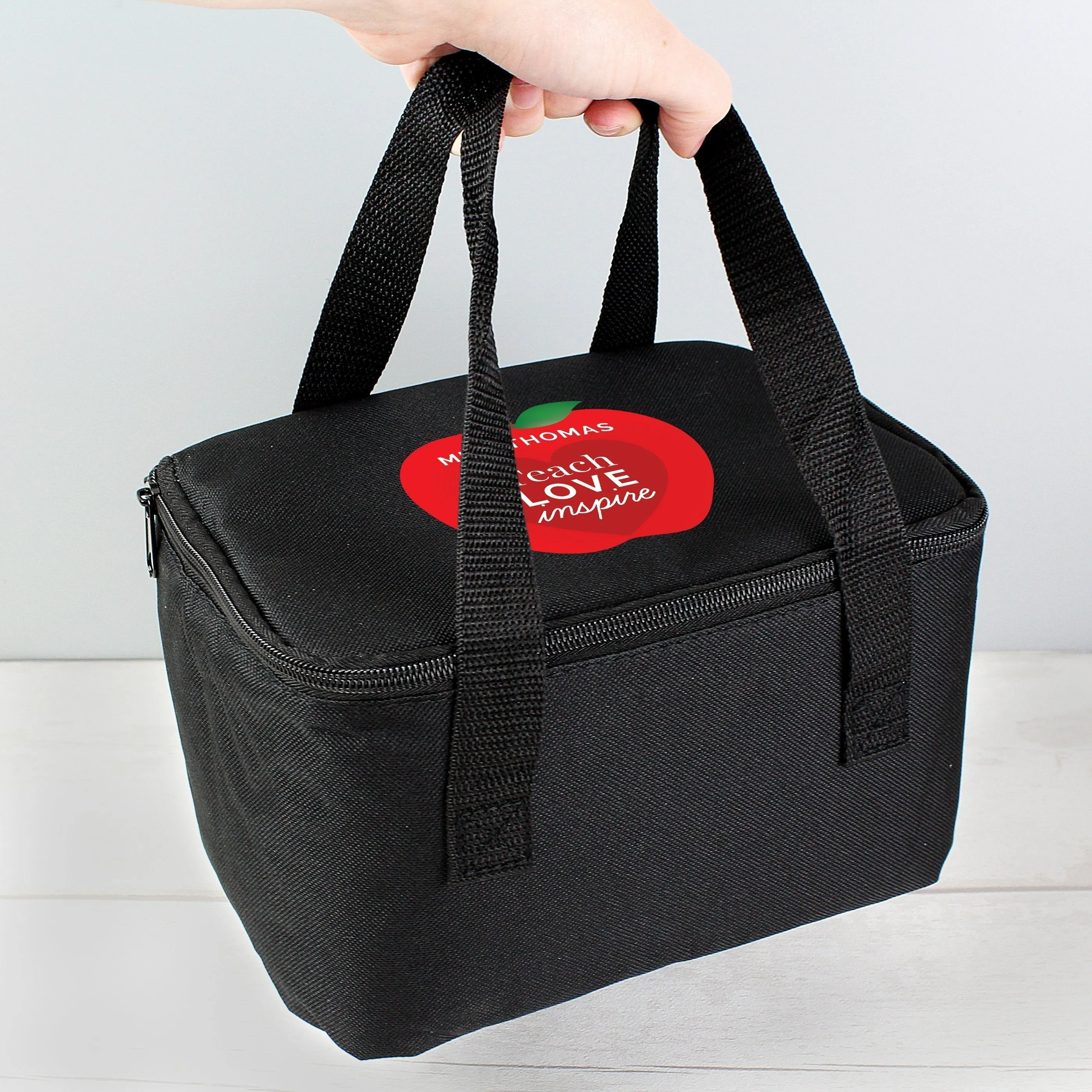 Personalised Teachers Apple Black Lunch Bag