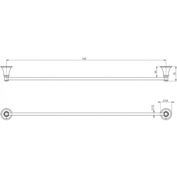 Phoenix Nostalgia Single Towel Rail 760mm - Antique Black