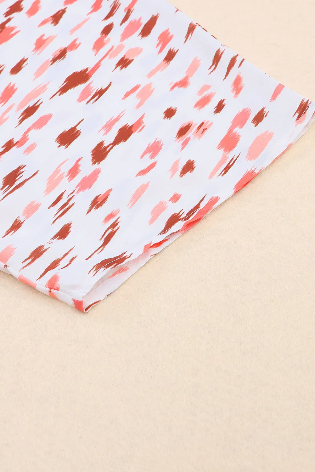 Pink Elegant Polka Dots 3/4 Dolman Sleeve Plus Size Blouse
