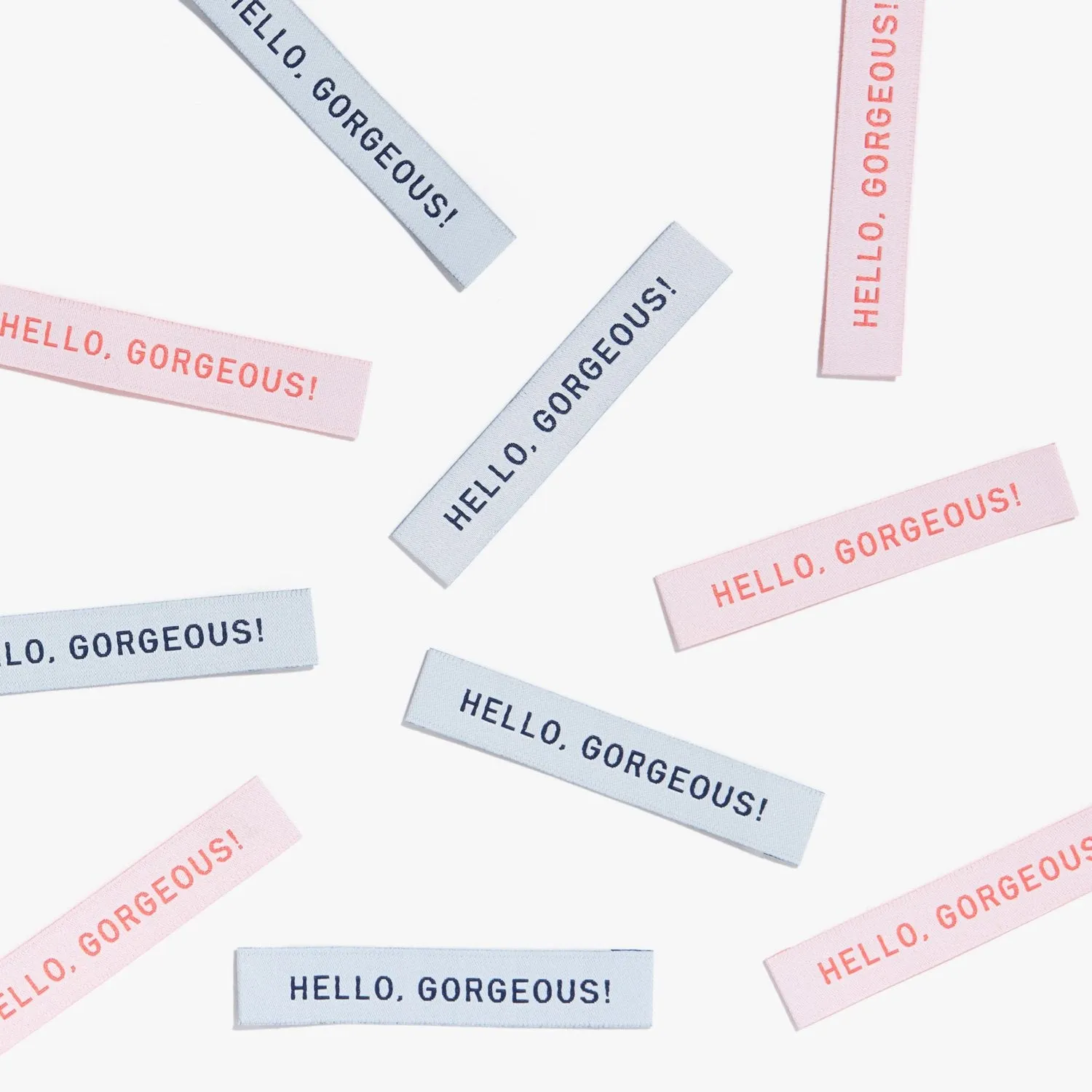 "Hello Gorgeous" Woven Labels 10 Pack
