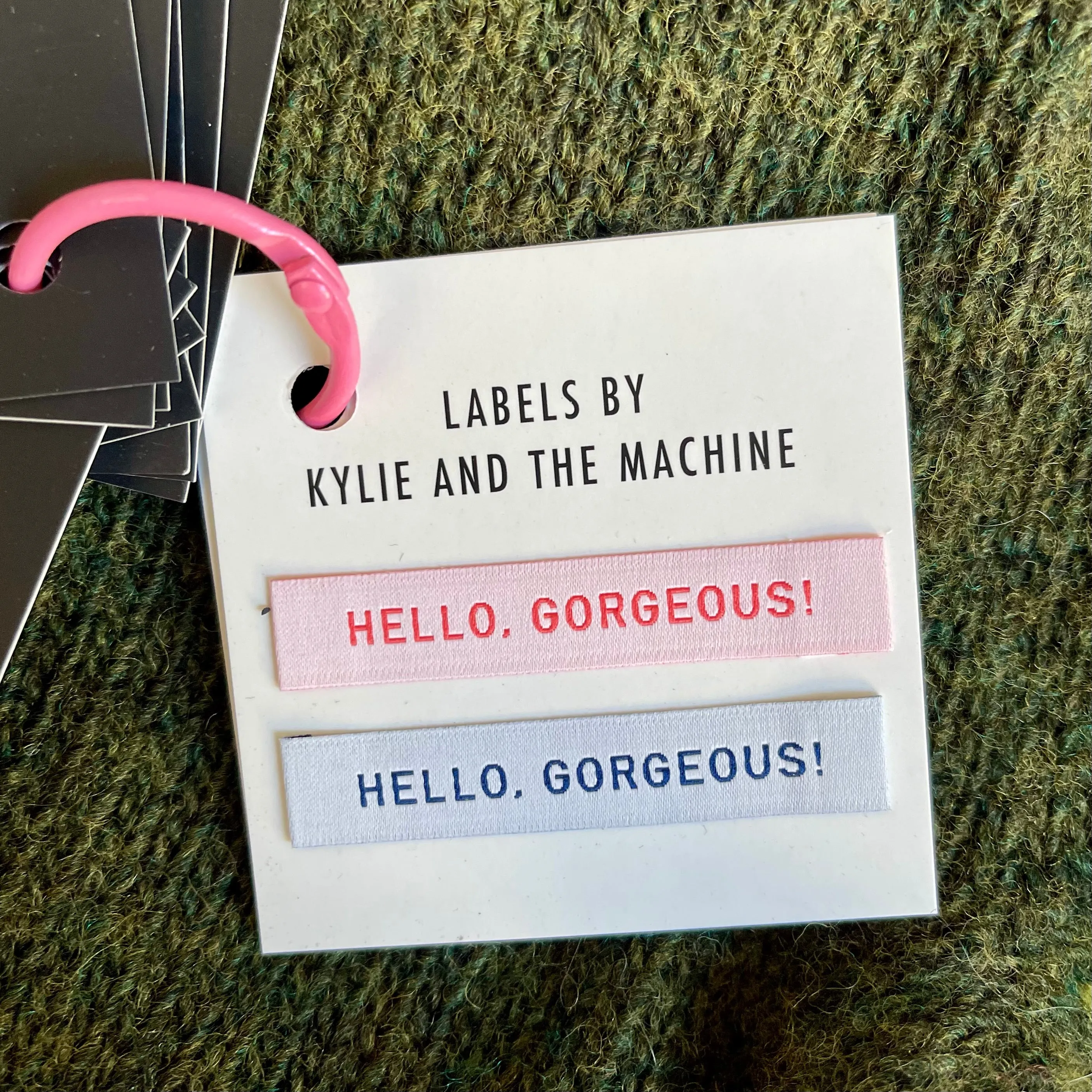 "Hello Gorgeous" Woven Labels 10 Pack
