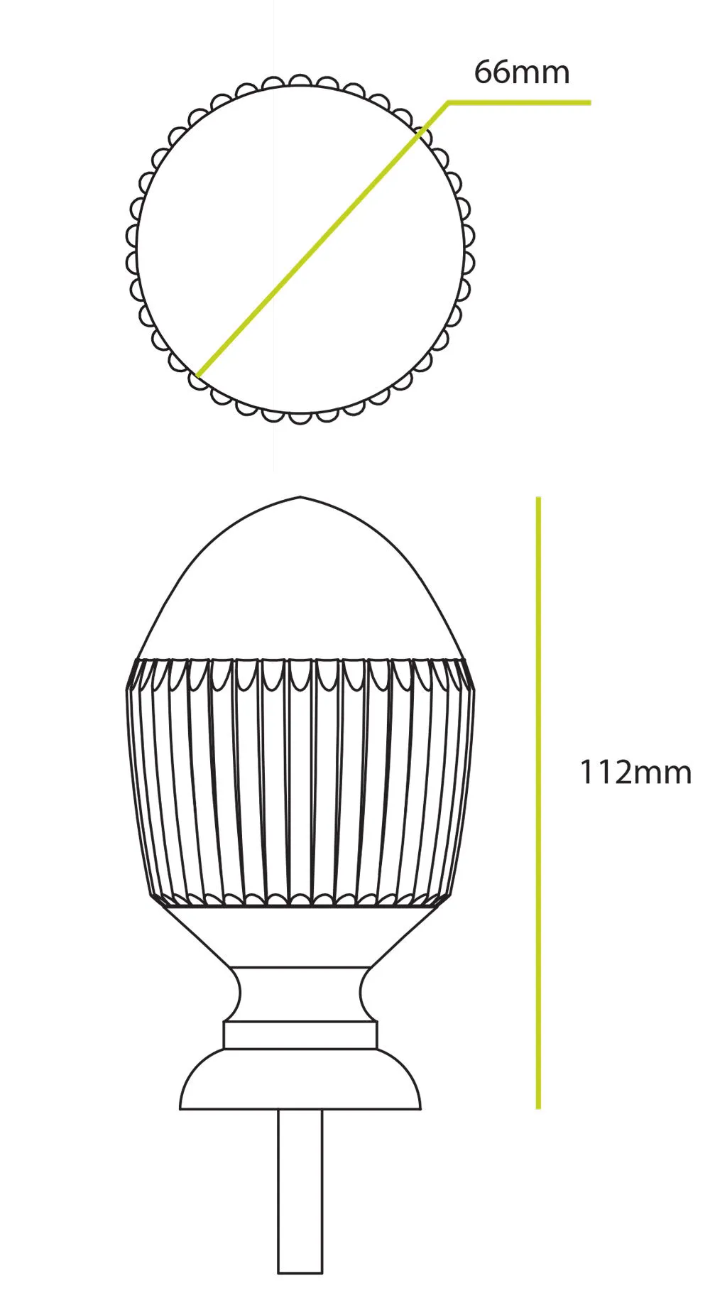 Reeded Wooden Knowle