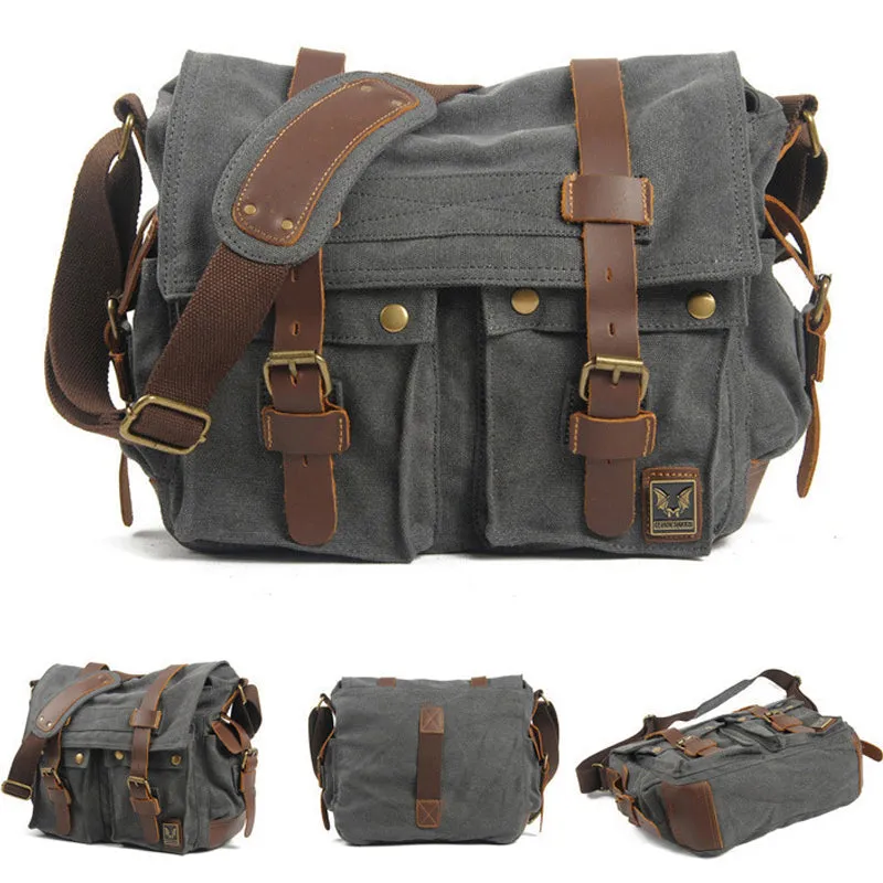 Retro Canvas Messenger Bag Casual Satchel