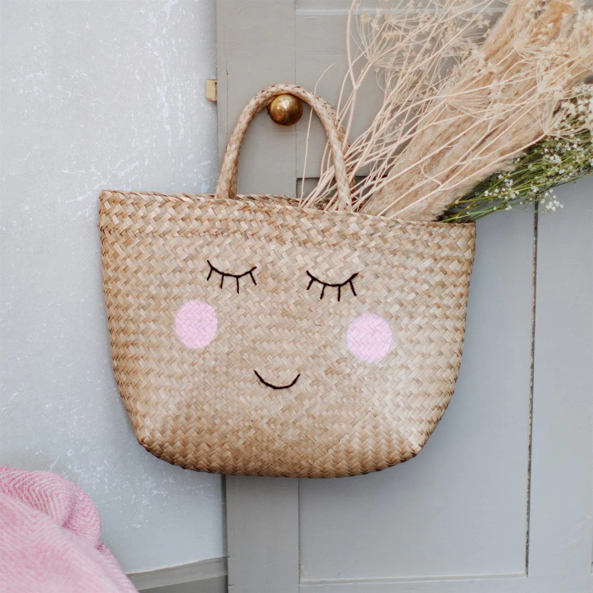 RJB Stone Seagrass Happy Shopping Bag