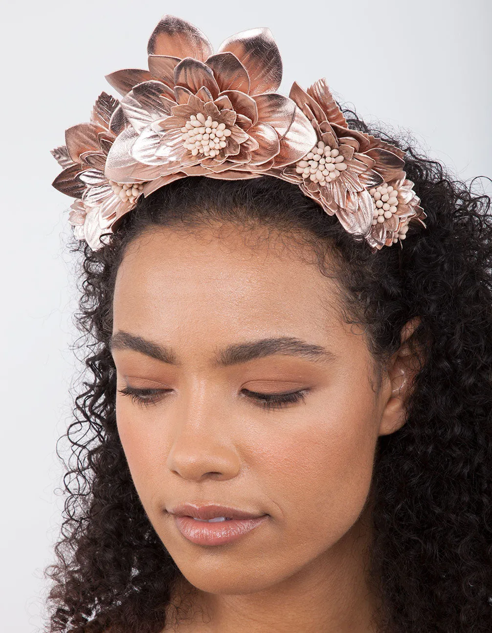 Rose Gold Statement Flower Crown