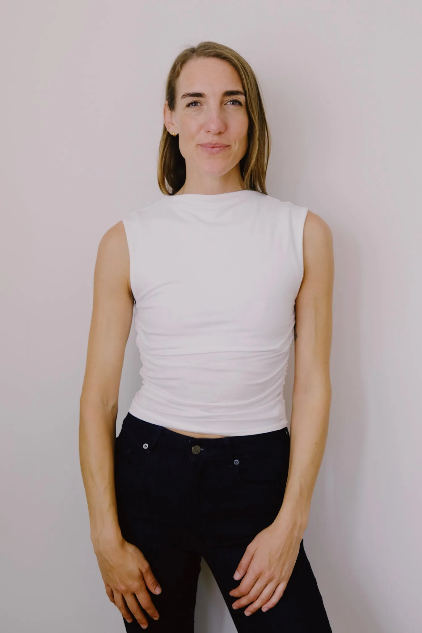 ruffle top - rafo - white