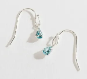 Silver Aqua Teardrop Earrings