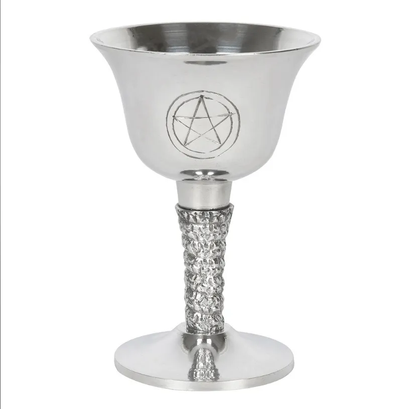 Silver Metal Pentagram Chalice