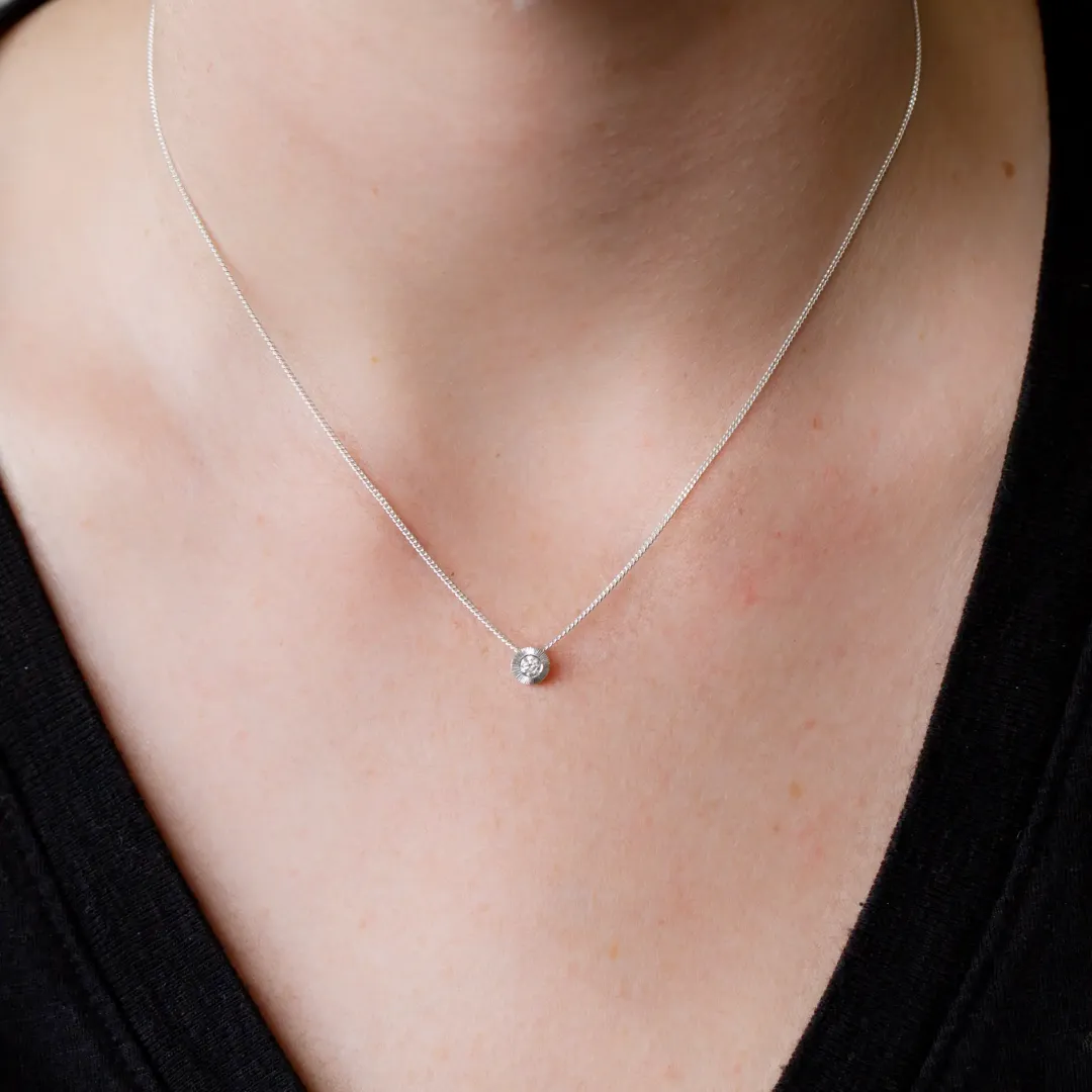Silver Small Aurora Diamond Necklace