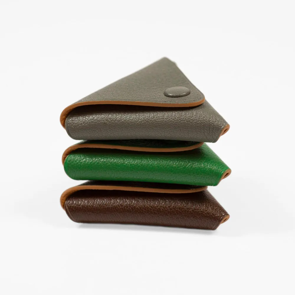 Soft origami coin case, Teck brown goatskin
