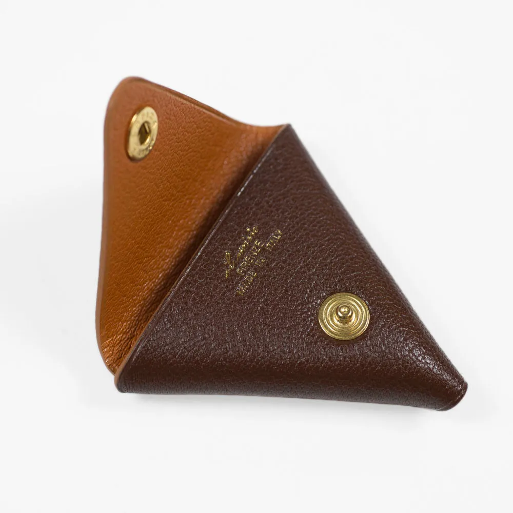 Soft origami coin case, Teck brown goatskin