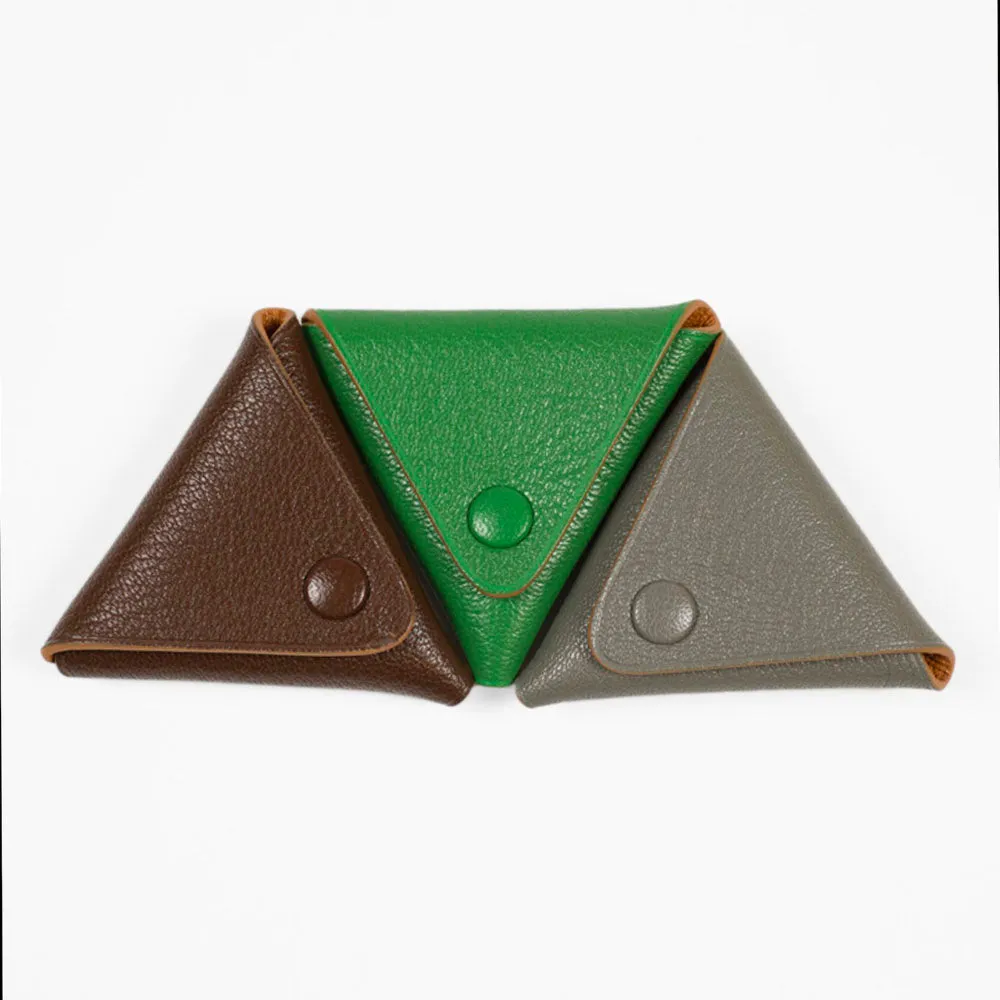 Soft origami coin case, Teck brown goatskin