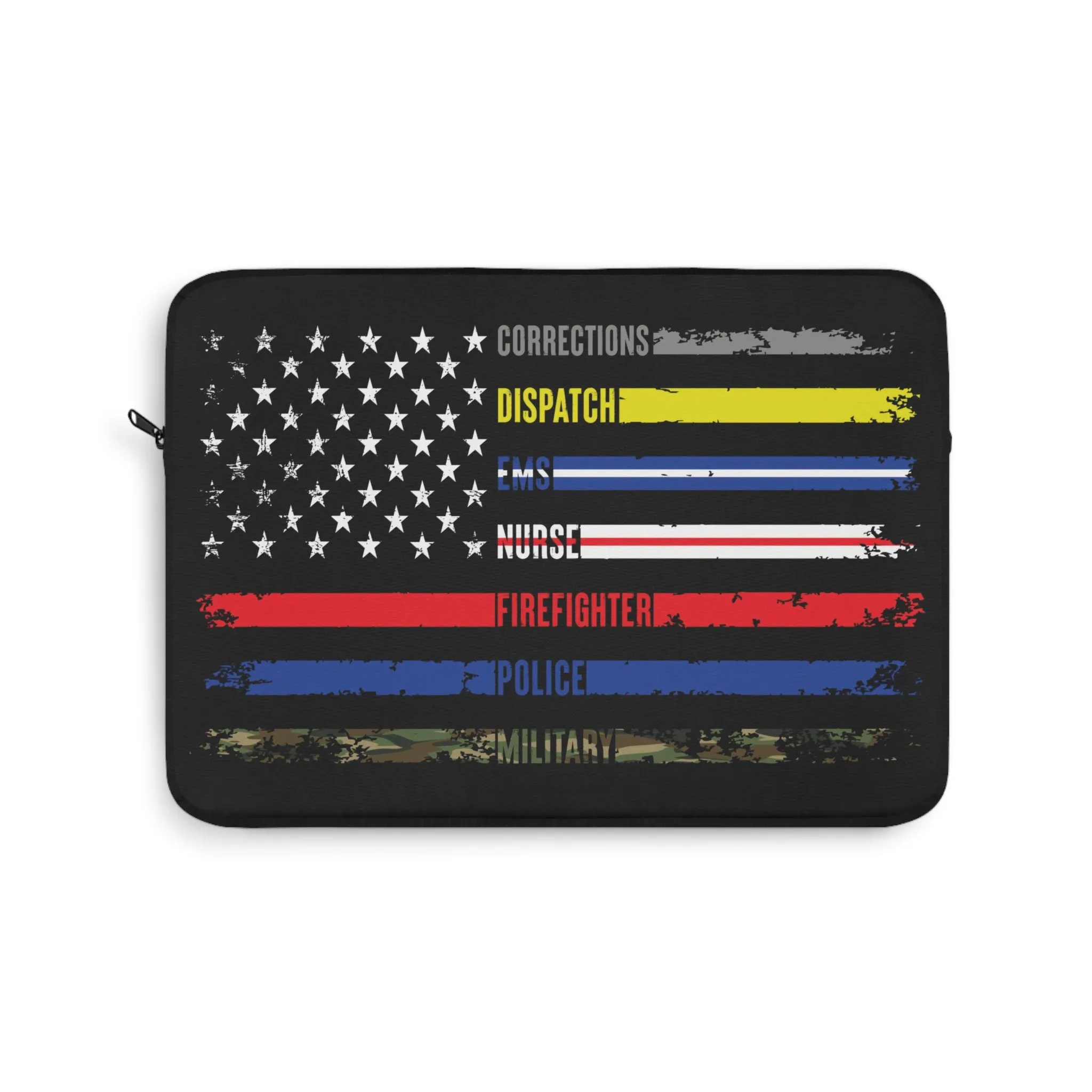 Solidarity Support Military, Police, Firefighter, Nurse, EMS, Dispatch Corrections Laptop or Ipad Protective Sleeve 3 Sizes Available