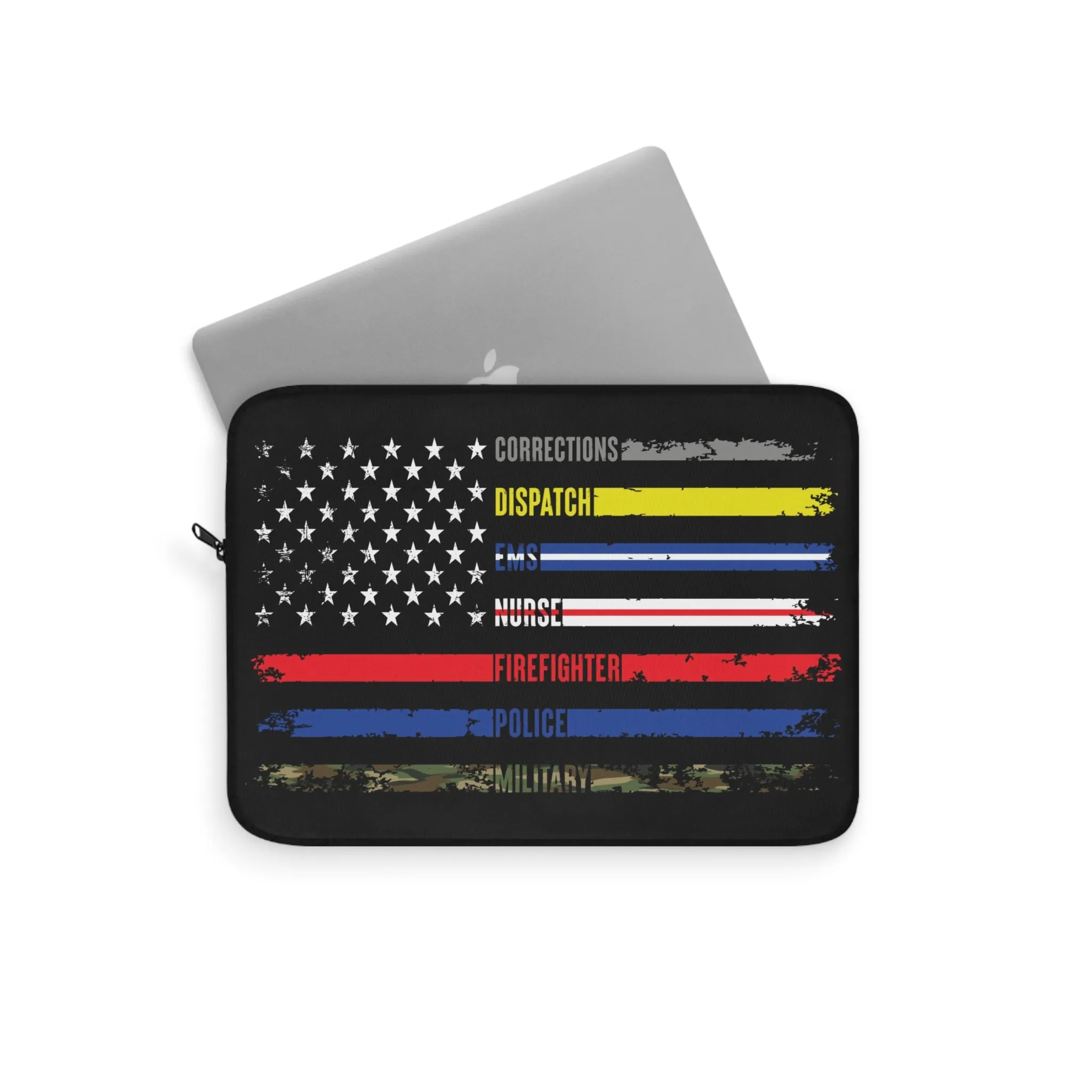 Solidarity Support Military, Police, Firefighter, Nurse, EMS, Dispatch Corrections Laptop or Ipad Protective Sleeve 3 Sizes Available
