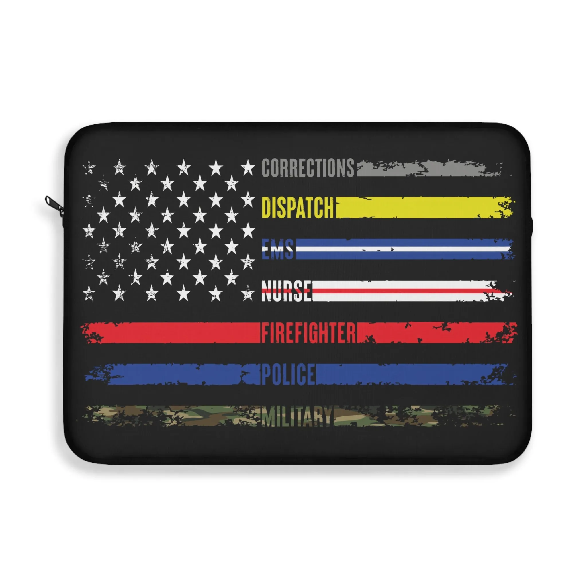 Solidarity Support Military, Police, Firefighter, Nurse, EMS, Dispatch Corrections Laptop or Ipad Protective Sleeve 3 Sizes Available