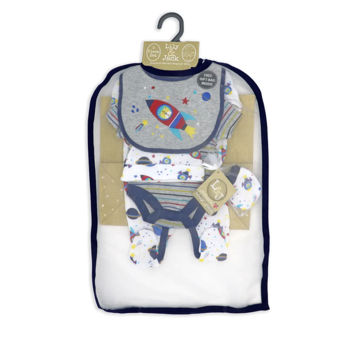 Space Rocket Baby Gift Mesh Bag Set