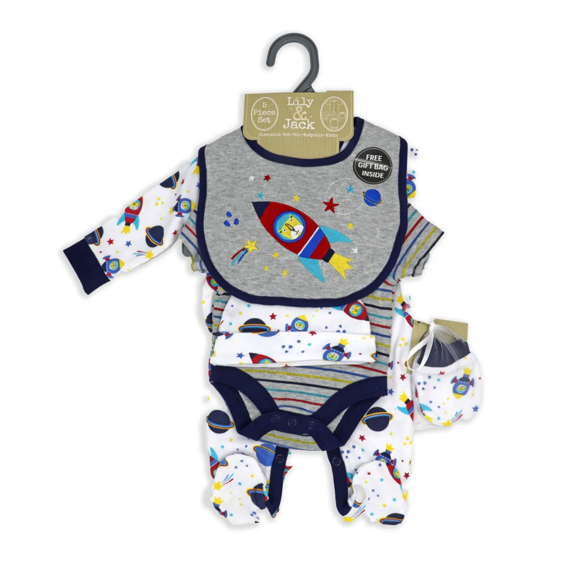 Space Rocket Baby Gift Mesh Bag Set