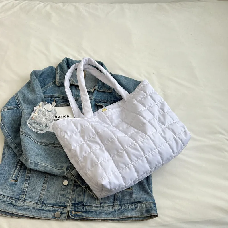 Spacious Quilted Shopping Tote Bag (Multiple Colors)