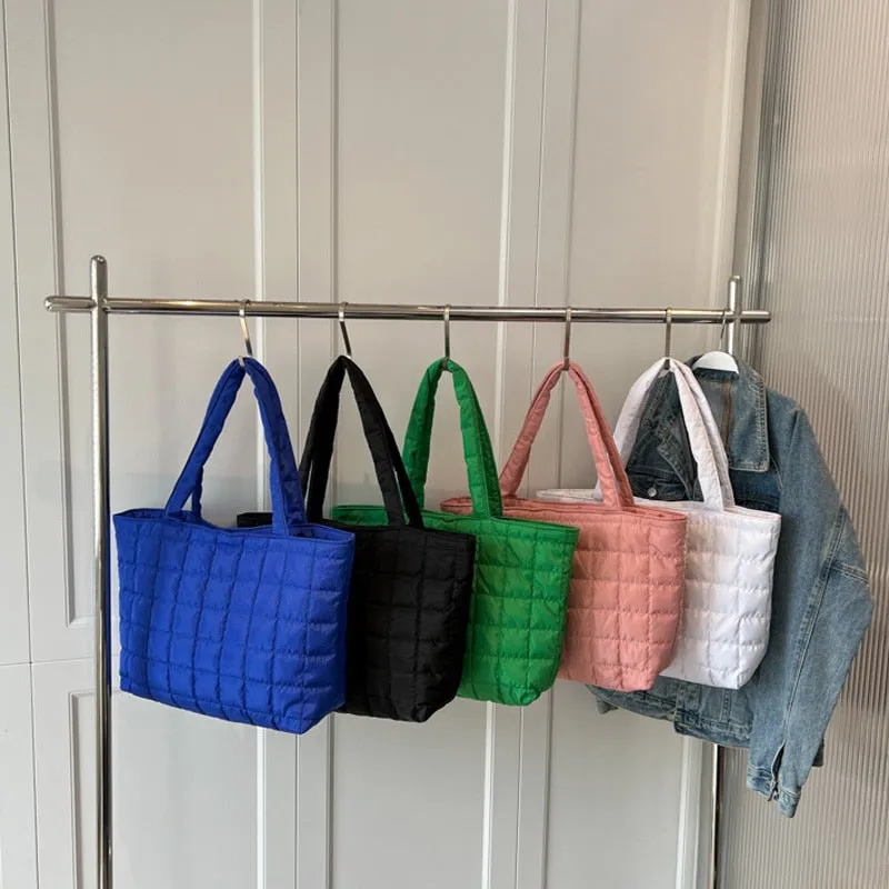 Spacious Quilted Shopping Tote Bag (Multiple Colors)