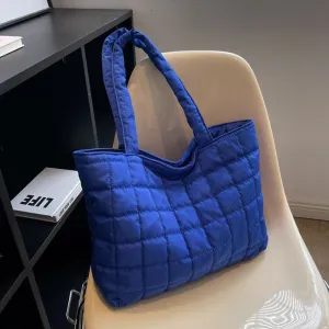 Spacious Quilted Shopping Tote Bag (Multiple Colors)