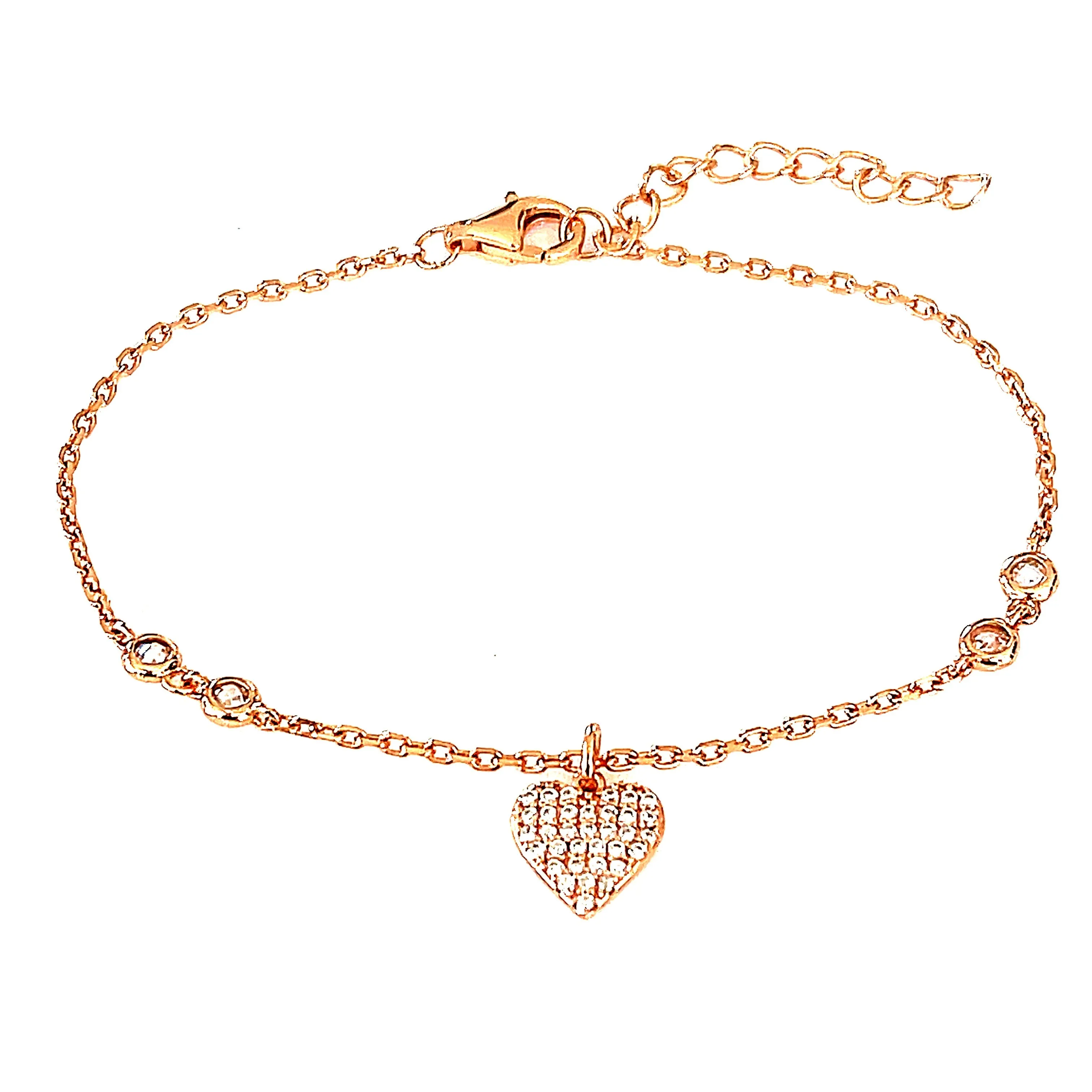 Sterling Silver Gorgeous Heart Charm Bracelet.