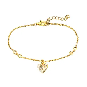 Sterling Silver Gorgeous Heart Charm Bracelet.
