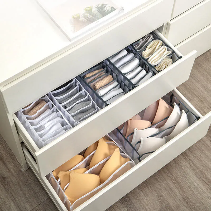 Storage Bag For Underwear Home Daily Gridding Clothes Storage