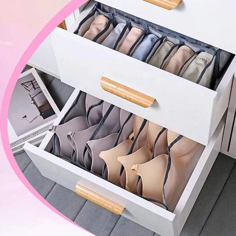 Storage Bag For Underwear Home Daily Gridding Clothes Storage