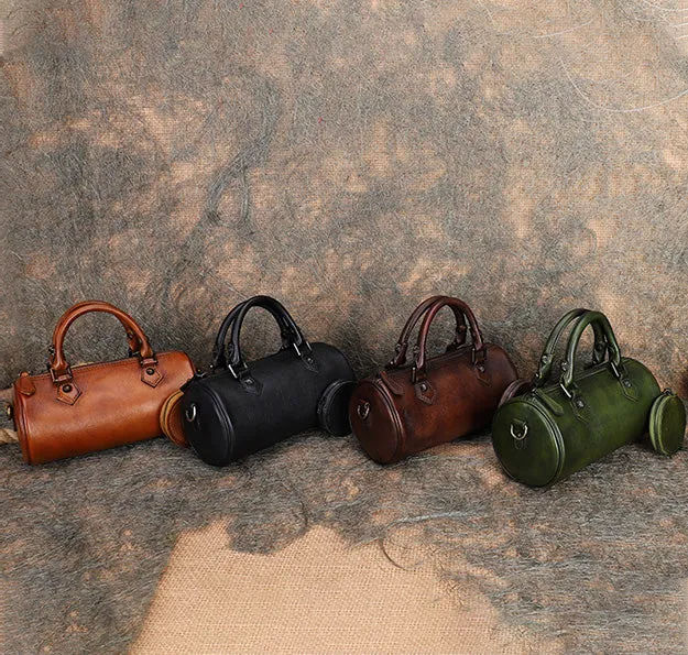 Stylish Ladies Barrel Handbag Brown Shoulder Bag For Women
