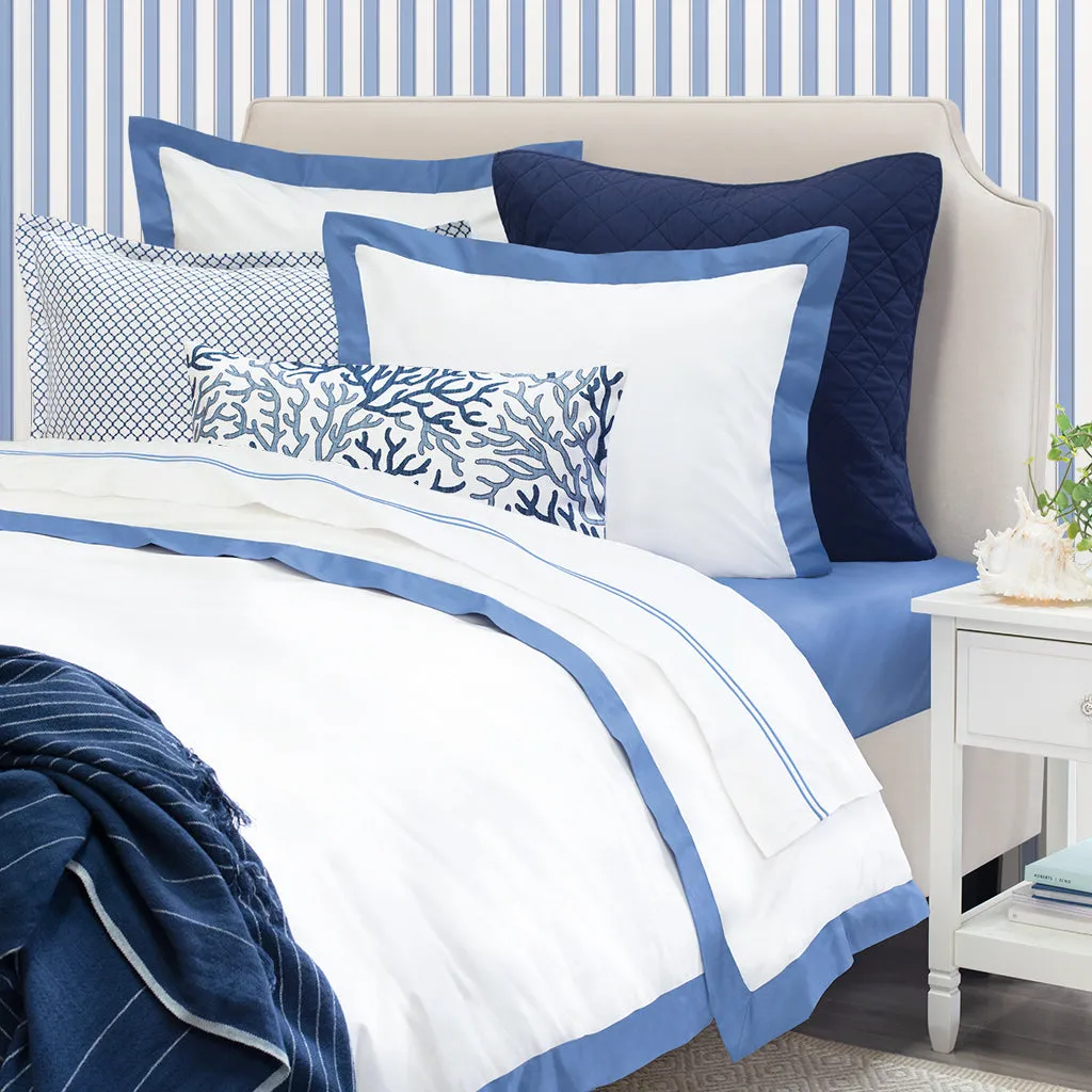 The Coastal Blue Lines Embroidered Sheet Set