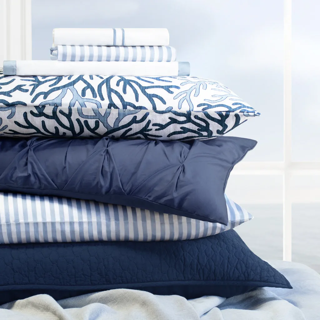 The French Blue Striped Throw Pillow