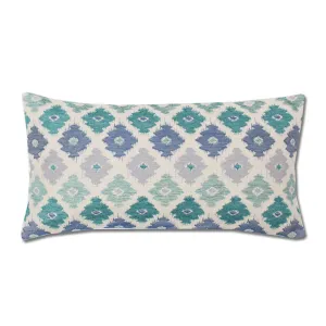 The Teal Flowers Throw Pillow