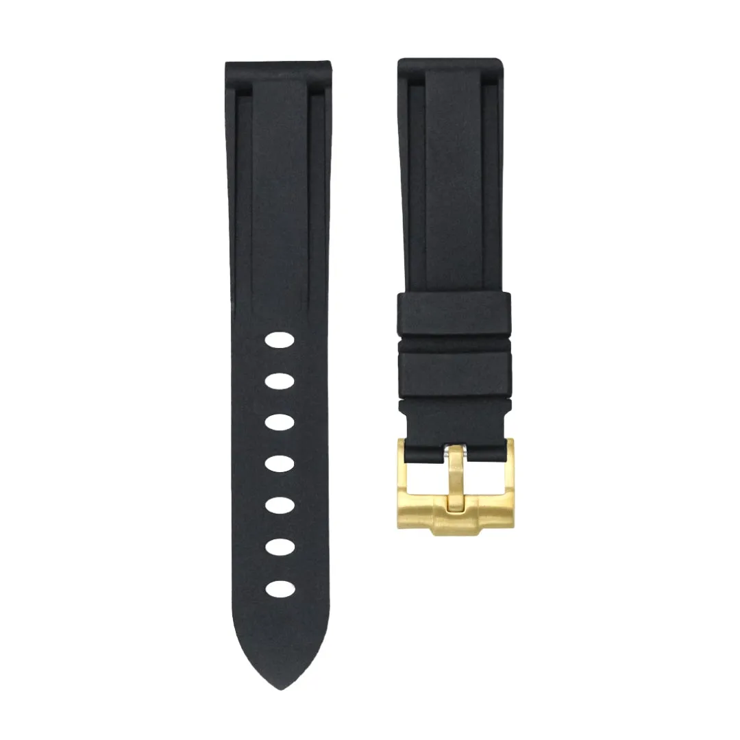 Tuxedo Black - Rubber Watch Strap For Longines Elegant Collection
