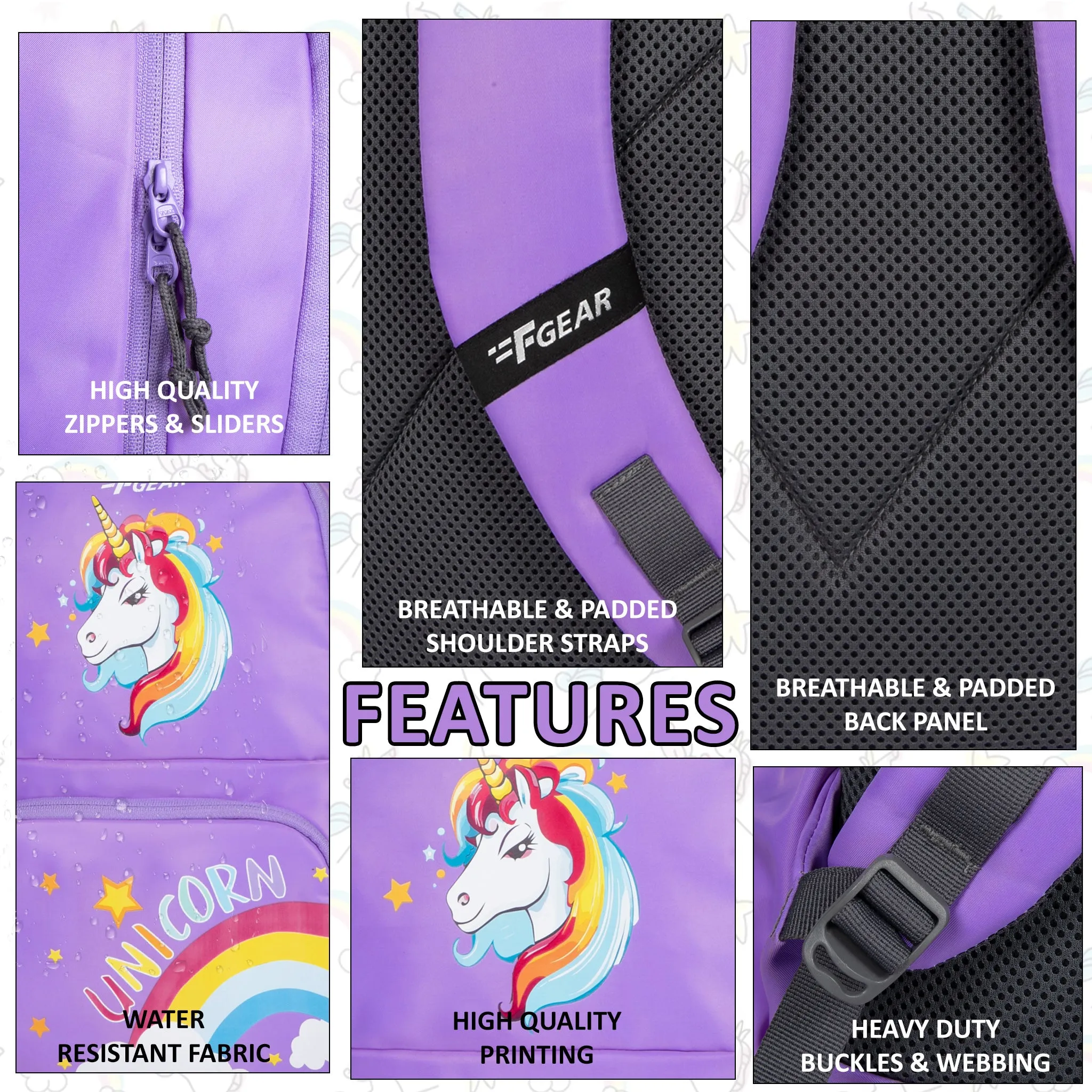 unicorn 22L Lavendar kids Backpack
