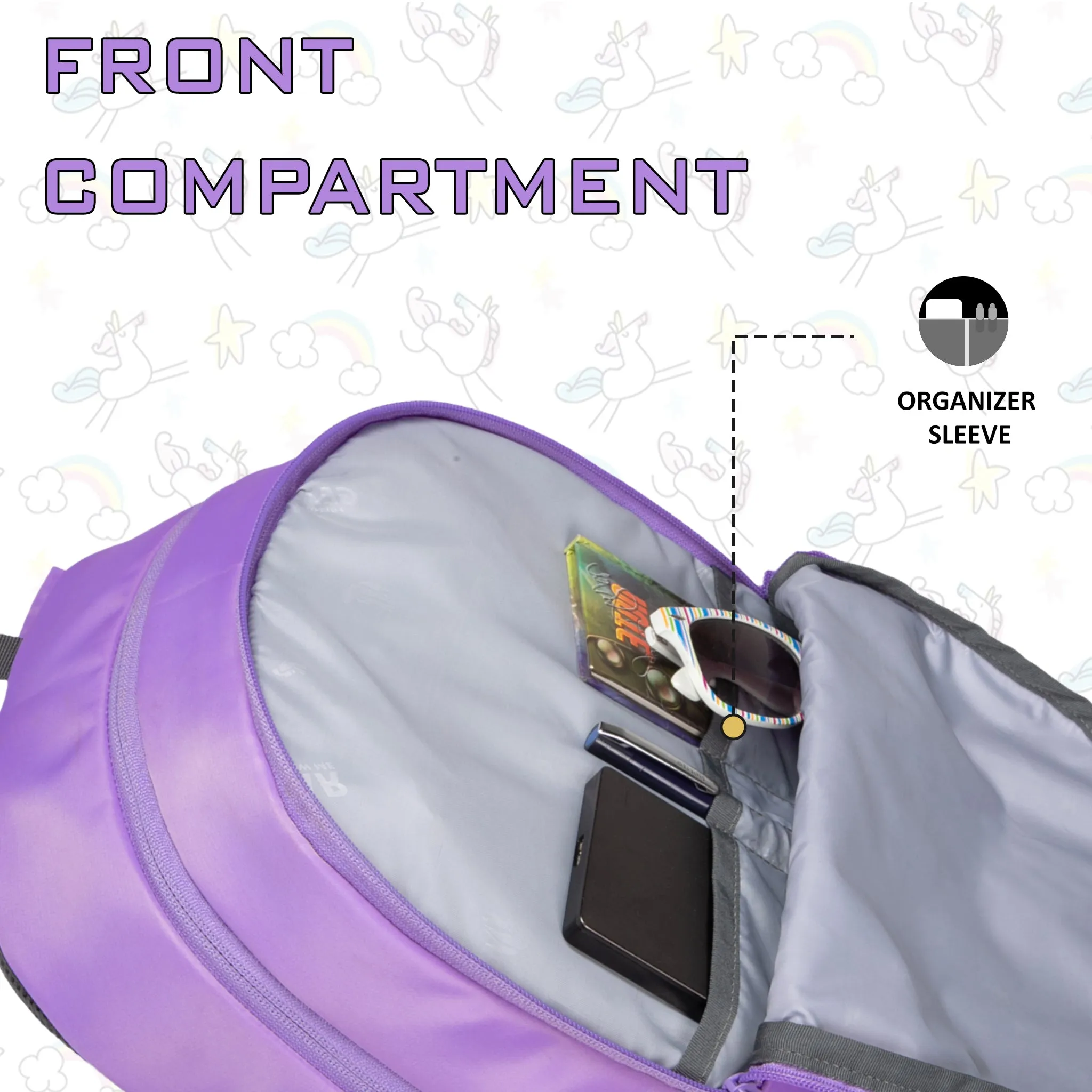 unicorn 22L Lavendar kids Backpack