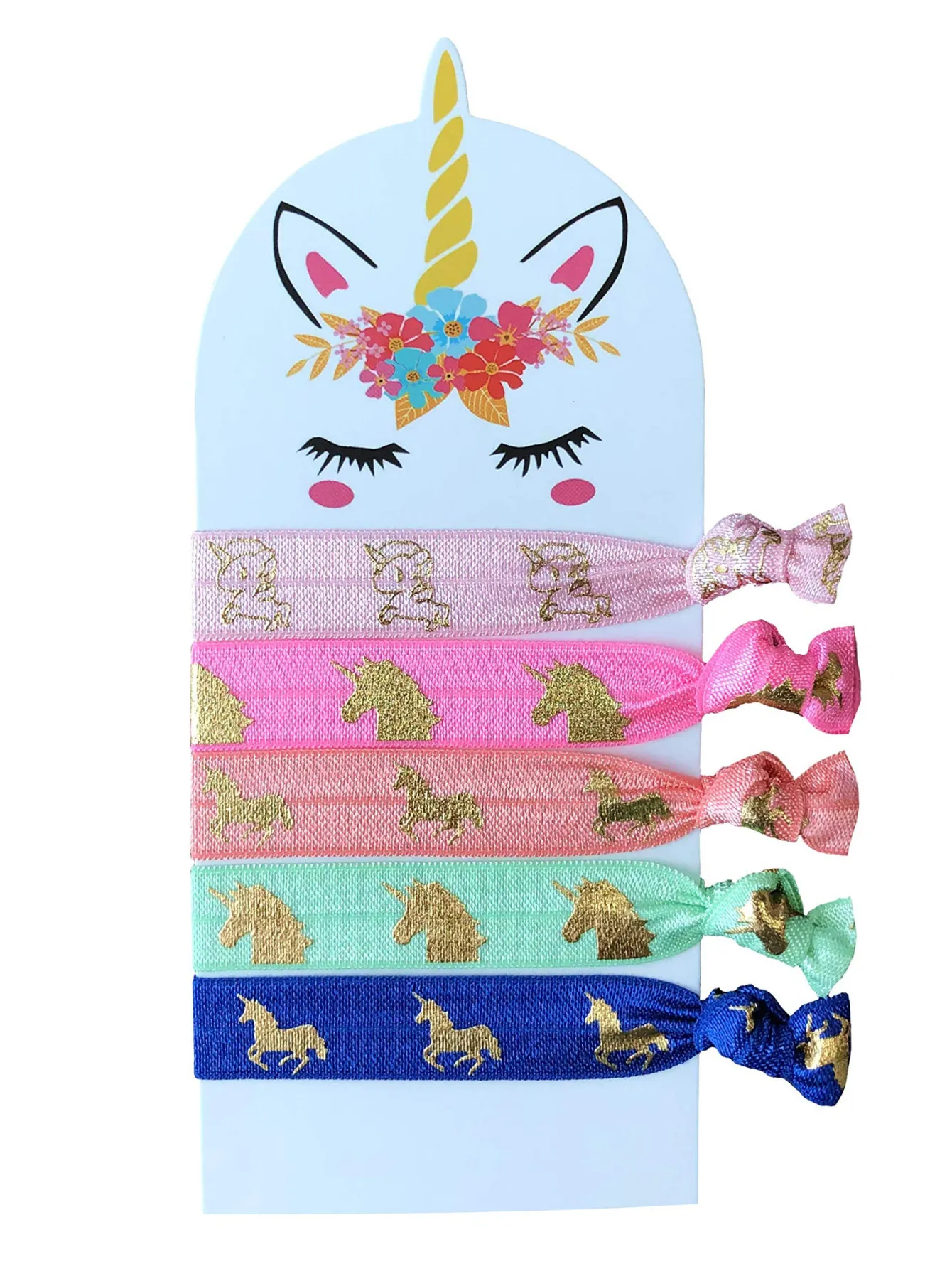 Unicorn Gifts for Girls - Unicorn Drawstring Backpack/Makeup Bag/Bracelet/Necklace/Hair Ties/Keychain/Sticker (Purple Rainbow 4)
