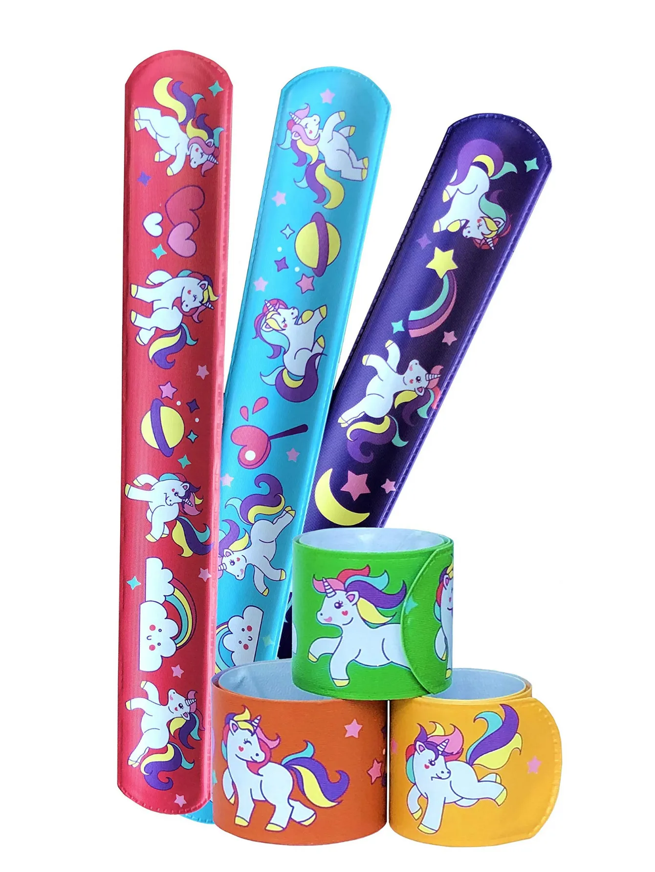 Unicorn Gifts for Girls - Unicorn Drawstring Backpack/Makeup Bag/Bracelet/Necklace/Hair Ties/Keychain/Sticker (Purple Rainbow 4)