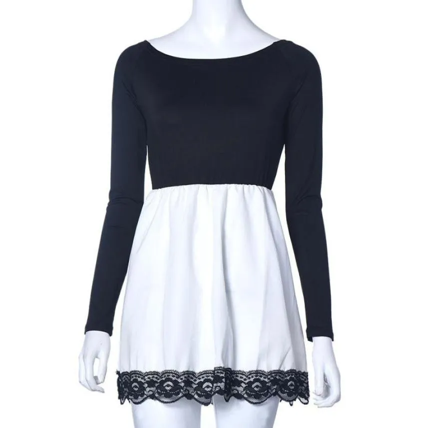 VenusFox Sexy Casual Long Sleeve Above Knee Mini Dress