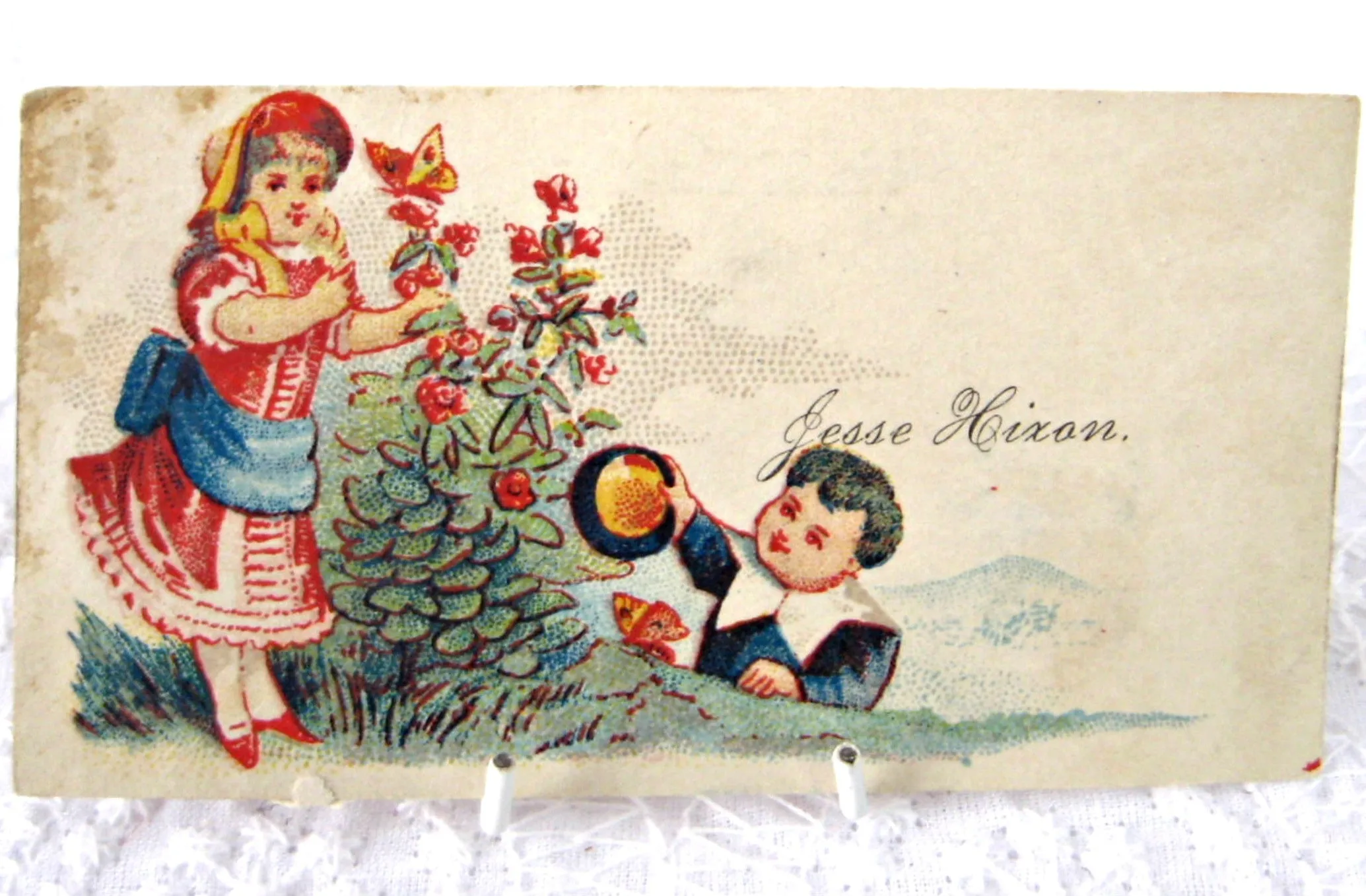 Victorian Calling Cards Visiting Cards Set Of 10 Flowers Chldren Ephemera Decor 1880-1900