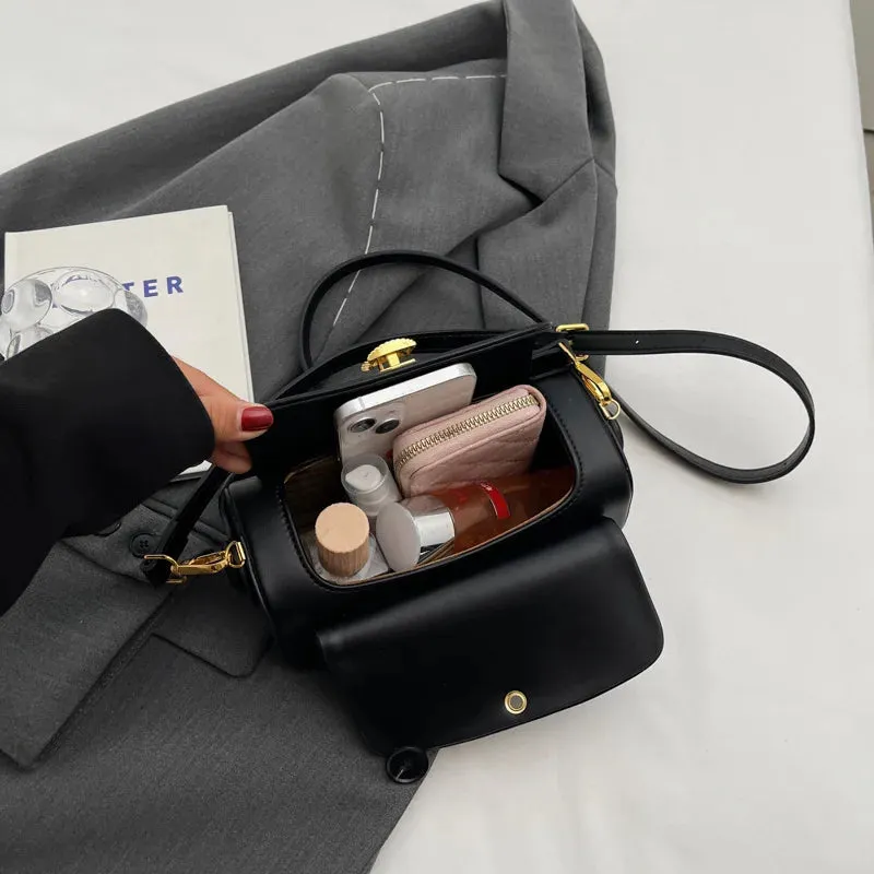 Vintage Leather Crossbody Square Bag