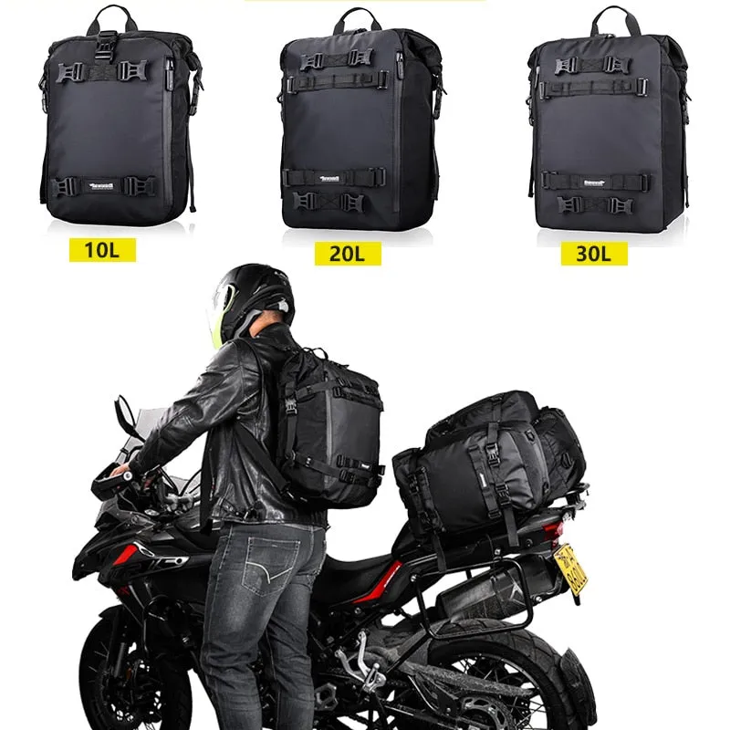 Waterproof Motorcycle Tail Bag with 10L/20L/30L