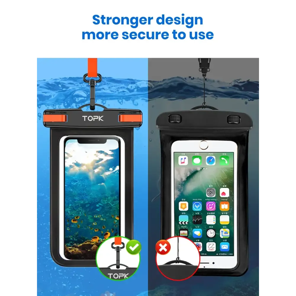 Waterproof Phone Pouch 2 Pce , Universal IPX8 Waterproof Phone Case Dry Bag with Lanyard for iPhone/Samsung Up to 7.0 inch